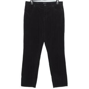 Talbots Womens Pants Corduroy Straight Leg Zip Fly Fall Black Plus Size 14 FX